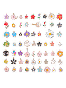 Mặt Dây Chuyền Hoa DIY Phụ Kiện Trang Sức Thời Trang Mũi Khoan Ngọc Trai Mặt Dây Chuyền Điện Thoại Di Động Vòng Tay Trang Sức Hợp Kim