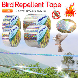 Anti Bird Tape with Scarer Flashing Double Side Reflective Tapes Bird Repeller Scare Tape Keep Birds Pigeons Away 2.4/4.8cmx50m