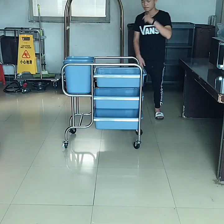 Hotel restaurant dedicated three-layer handcart for catering dishes commercial mobile dining cart