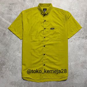 Kemeja polos couple ayah dan anak lemon denim sage Baju couple Keluarga lengan pendek Katun Santai