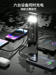 KK ONE MALL 22.5W 100000mAh Fast Power Bank + Camp Light | 4 Cables⚡6X Fast Charge📱