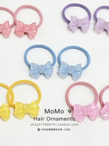 Princess Baby Hair Ties Children Summer Transparent Glitter Butterfly Knot Headbands Blue Yellow Flower Girls Accessories