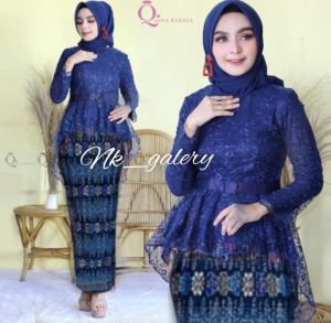 Couple Kebaya Modern Navy Batik Toraja Navy