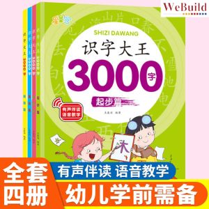 识字大王3000字(全套4册)幼小衔接语音教学儿童早教启蒙基础书 Children Chinese Character Learning Picture Book pinyin Buku WeBuild