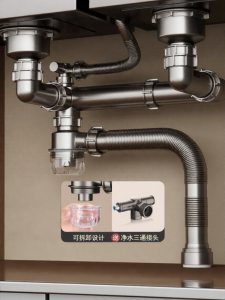 TAOSHI | Bộ Xả Rãnh Chậu Rửa Bát Đôi