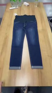 Pregnant Womens High Waisted Elastic Jeans Abdominal Maternity Pants Postpartum Casual Wear Spring and Fall  Jeans