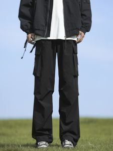 Outdoor Paratrooper Pants Spring Autumn Mens Loose Fit Straight Leg Workwear Trousers Hiking Pants Casual Fashion Jeans