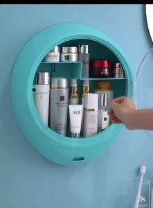 Wall-mounted makeup box household large-capacity bathroom storage rack dust-proof lipstick storage box壁挂式化妆盒