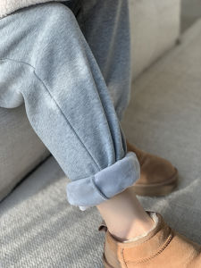 Quần Thể Thao Nữ Ống Đứng Rộng Rãi Có Dây Rút Quần Thể Thao Cotton Polyester Quần Dài Thường Ngày Quần Dài Cotton Mùa Thu Đông