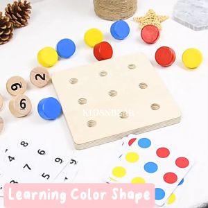 KNB Learning color shape mencocokan warna bentuk / Wooden Screw Pairing Game color number / Mainan Montessori sekrup / puzzle board game / mainan edukasi anak / matching games