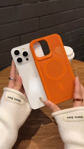 Premium Anti Panas Magsafe Case iPhone 11 12 13 14 15 Pro Max 14 15 Plus Silikon Pendingin Mesh Casing iPhone 15 14 13 12 11 pro max 14 15 plus Shockproof