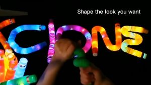 1 Pcs LED Pop Light Tubes Sensory Toy Pull Stretch Tube Children Luminous Popping Sound Fidget Toy Party Glow Telescopic Tube