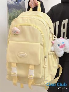 High Aesthetic Value Large Capacity Backpack for Girls Simple Dual-Shoulder Bag High School And Junior High Students Durable Nylon