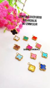 Liontin Titanium Bunga Grigi Bolak Balik UK 12Mm Anti Luntur Dan Anti Karat (COD)