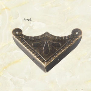 10Pcs Antique Brass Jewelry Box Corner Cover Decorative Chest Table Desk Photo Frame Corner Protector Guard Edge Cover+Nails