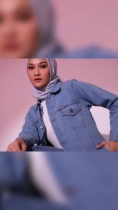 Jaket Wanita Terbaru Muslimah Keren Kece Dewasa Panjang Long Jeans Denim Distro Premium
