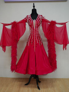 DANBAOLUO | Elegant Feathery Large Skirt Dance Competition Dress