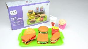 Kids Kitchen Toy Set Hamburger French Fries Cola Mini Toy Set Pretend Play Kids Game Set Mini Kitchen Toys Children Gift