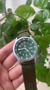 ĐỒNG HỒ NAM SEIKO 5 DÂY DÙ MÁY CƠ NHẬT MÀU XANH RÊU