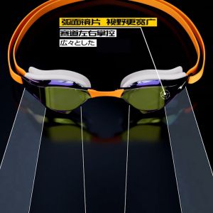 Mizuno Swimming Goggles Racing Hd Plain Waterproof Anti-Fog Myopia Mens and Womens Glasses Swimming Cap Set Professional Swimming