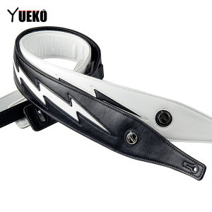 Black White Lightning Leather Guitar Strap Unique Comfortable Acoustic Electric Bass Strap Guitar Accessories