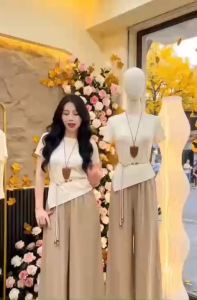 [TẶNG DÂY ĐẸP] Sét Bộ Nữ Quần Ống Rộng Áo Cách Điệu Thời Trang  Chuẩn  Mẫu  Thời Thượng  Phong. cách trẻ