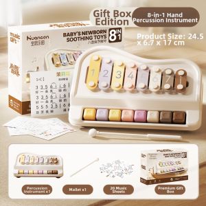 HUANGEN | Educational Musical Soothing Toy Hand Bell Xylophone