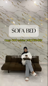 SOFA BED MINIMALIS KAKI PLASTIK PREMIUM 160CM FREE 2bantal