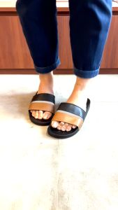Cogen Sandal Slide Pria Sendal Slop Cowo Cologny Collection - Black Tan