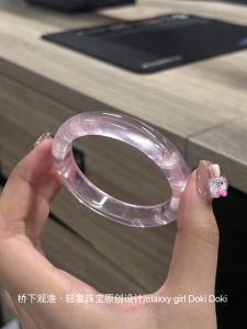 Pink Crystal Bracelet Natural Jade Ice Stone Womens Style Transparent Design Fashion Jewelry Gift for Her