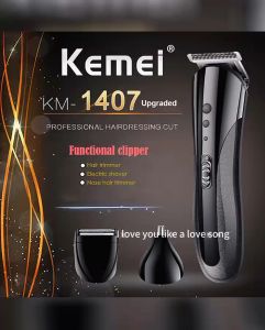 Kemei ปัตตาเลี่ยนไร้สาย KM-1407 โกนหนวด กันขอบได้ ตัดเพื่อผม สำหรับใช้แกะลายได้ ตัดขนจมูก ไม่ผ่านผู้หญิง ดีเสียง