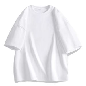 White Jingting Mens Short Sleeve T-Shirt Shoulder Line Fit round Neck Casual Summer Fashion Polyester Fiber Teenagers Choice