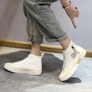 IELGY high-top canvas shoes women ulzzang all-match board shoes ins tide white casual sports