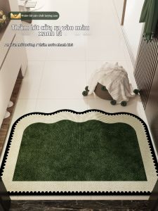 Thảm Đặt Cửa Thấm Nước Màu Xanh Chất Liệu Giống Sợi Sisal Từ Tảo Điatom