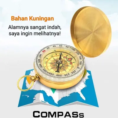 Kompas Bidik Army Bahan Kuningan High Quality/Kompas Lensa Brass