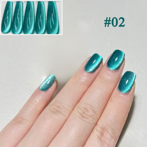 ยาทาเล็บเจลแม่เหล็กสีเขียวมรกต 1 ชิ้น ยี่ห้อ ZH รุ่นใหม่ เนื้อเจลเย็น ประกายเงางาม  ผงแม่เหล็กความหนาแน่นสูง  วัสดุทำเล็บคุณภาพเยี่ยม