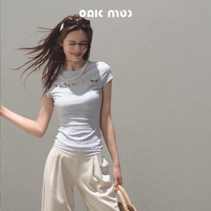 OAKMOO | Áo Thun Tencel Giảm Cân Có Chuỗi Ngọc Trai Bóp Được