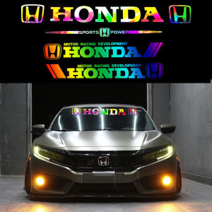 HONDA Windshield Stickers Laser Rainbow Decals Waterproof Front Rear Window Stickers Windshield Decals