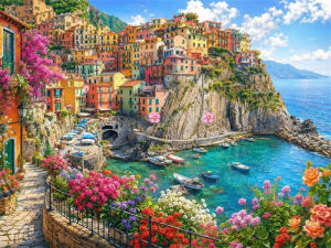 HUACAN 5d Diamond Painting House Landscape Mosaic Lake River Nature Handmade Rhinestones Pictures Full Square Round Drill