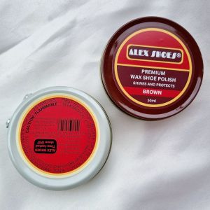 Alex Shoes Premium Wax Shoe Polish Tin 50ml Shoe Shine in Black Brown Neutral