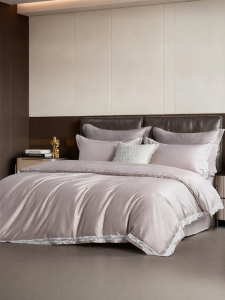 Boyang Home Textile | Premium Luxurious 100S Egyptian Cotton Solid Color Simple Design Bed Set
