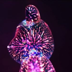 YnL | LED Table Lamp Glass 3D Bear Night Light Fireworks Room Lamps Dimming Living Room Atmosphere Lamps Bedroom Bedside Decor USB
