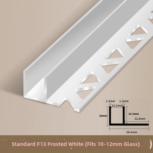 BEIQIVI | Aluminum Shower Partition Pre-embedded Strip F Profile Glass Slot