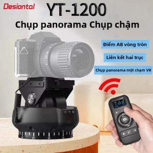Đầu Xoay Điện Desiontal YT1200 Cho Máy Ảnh/điện Thoại Xoay Toàn Cảnh 360 Độ Điều Khiển Từ Xa Phụ Kiện Động Cơ Xoay Nghiêng