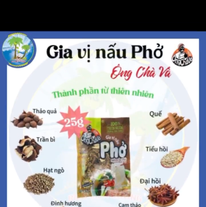 [COMBO 5 GÓI X25G] GIA VỊ NẤU PHỞ ÔNG CHÀ VÀ HƯƠNG THƠM ĐẬM ĐÀ