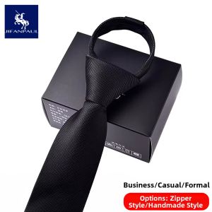 JIFANPAUL | Black Zippered Tie Ready To Wear