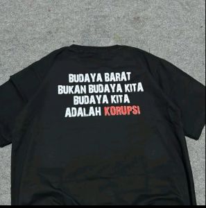 Kaos Distro Budaya Barat Bukan Budaya Kita Budaya Kita Adalah KORUPSI Bahan Catton Combad24s Tebal
