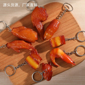 Simulation Food Keychain Mini Braised Pork Pendant Chicken Wings Chicken Leg Schoolbag Pendant Childrens Toy Food Candy Toy