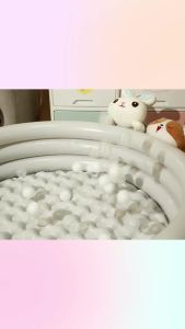 100pcs BPA Free Plastic Ball pit ball Ocean ball with Bag White and Transparent for Kids Pool Tent Party