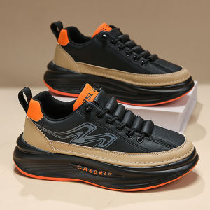 Mens Casual Shoes Soft Bottom Anti-Slip Leather Sporty Style Comfortable Low Top Flats for Autumn And Spring Season